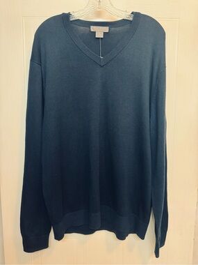 NWT Daniel Cremieux Signature Collection Supima Cotton V-Neck Sweater Navy XL